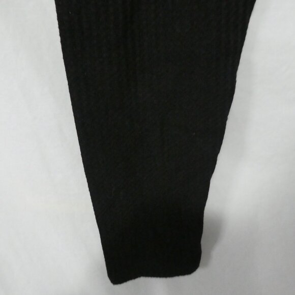 SHEIN | large | Black Waffle Knit Pull-Up Pants | Drawstring | No Pockets - Picture 15 of 16